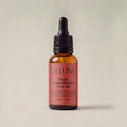 Frasco gotero de 30 ml del aceite virgen de fruto de espino amarillo Delune
