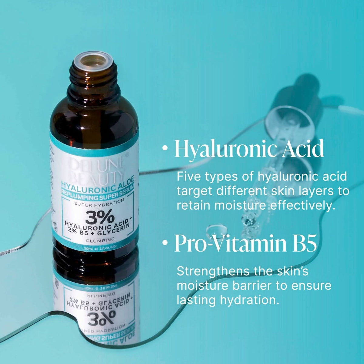 Sérum facial Hyaluronic Aloe B5 3% - Delune