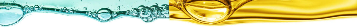Una franja de agua cristalina y aceite esencial dorado