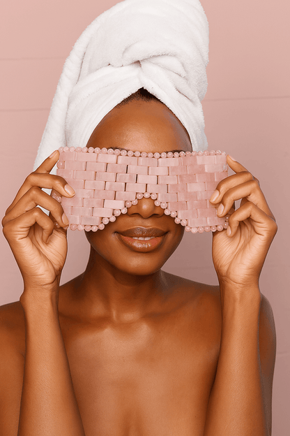 Mascarilla para ojos de cuarzo rosa - Delune 